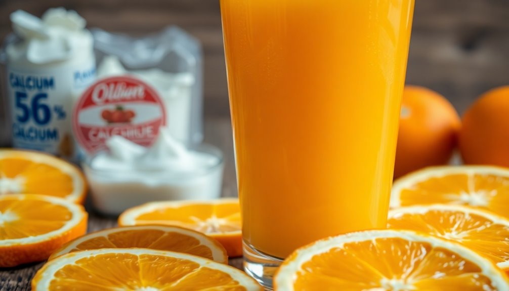 calcium content in orange juice