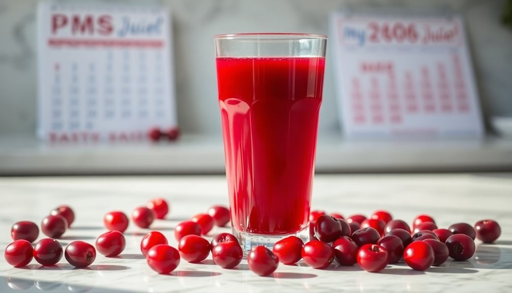 cranberry juice alleviates pms