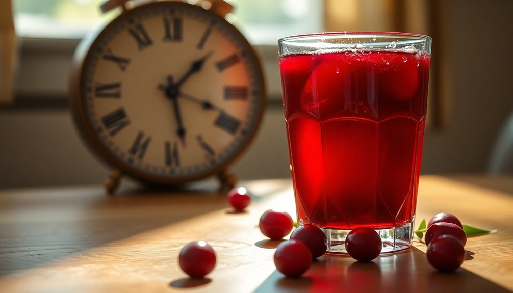 cranberry juice effectiveness timeline