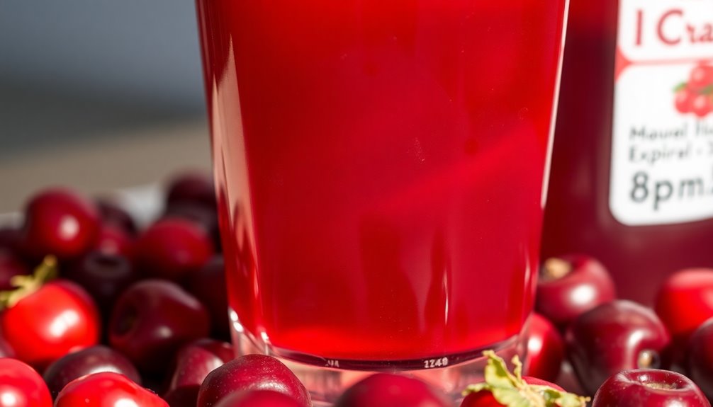 cranberry juice shelf life