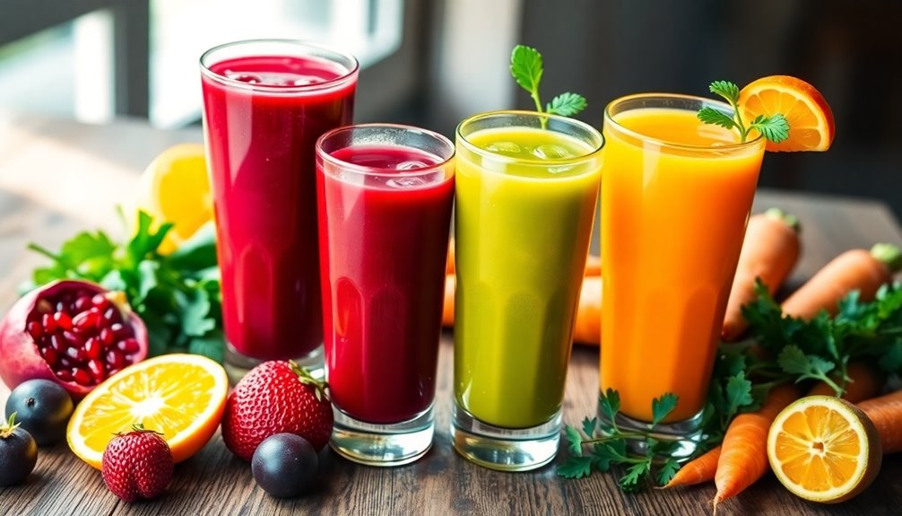 diverse and delicious juices