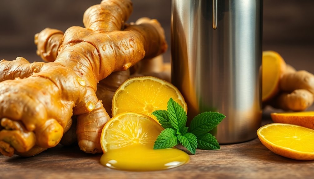 extracting juice from ginger