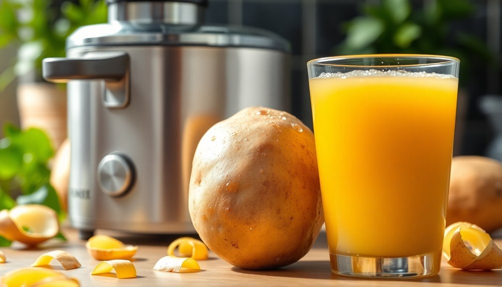 extracting juice from potatoes