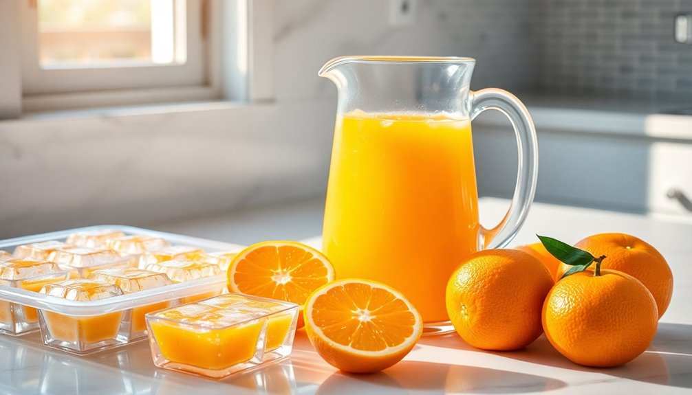 freeze fresh orange juice