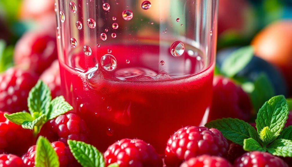 freshly squeezed raspberry beverage