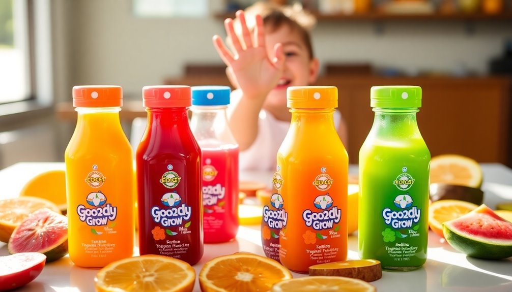 healthy juice in bottles