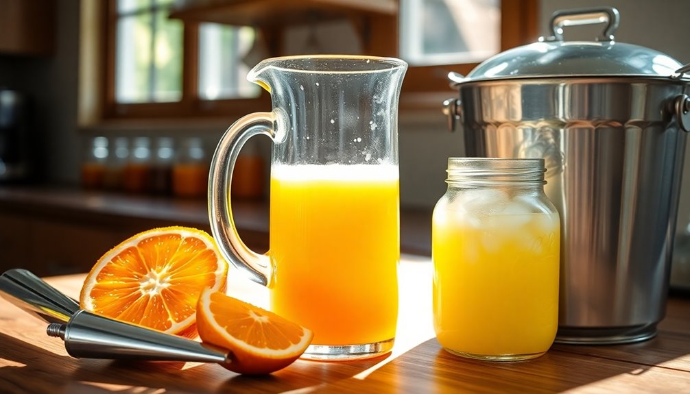 homemade orange juice storage