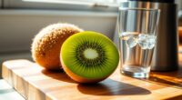 juicing a kiwi fruit