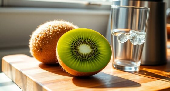 juicing a kiwi fruit