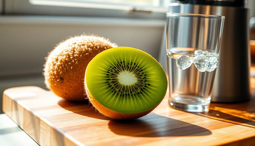 juicing a kiwi fruit