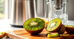 juicing fresh kiwi fruit