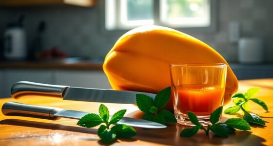 juicing fresh papaya fruit