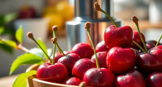 juicing fresh ripe cherries