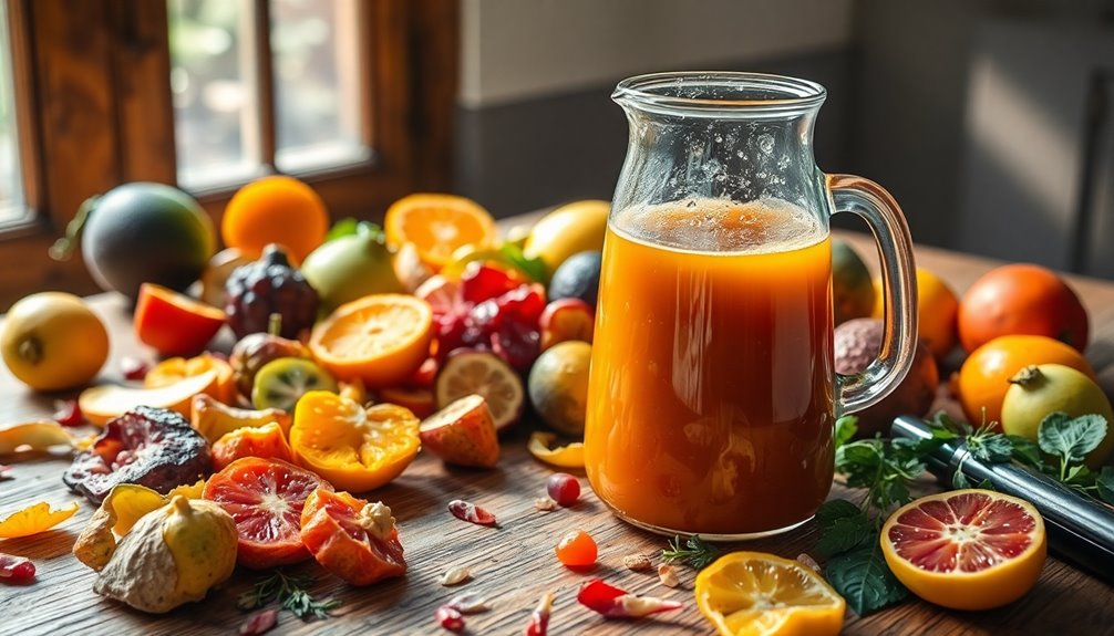 juicing leftover fruit scraps