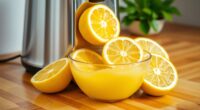 juicing lemons with machine