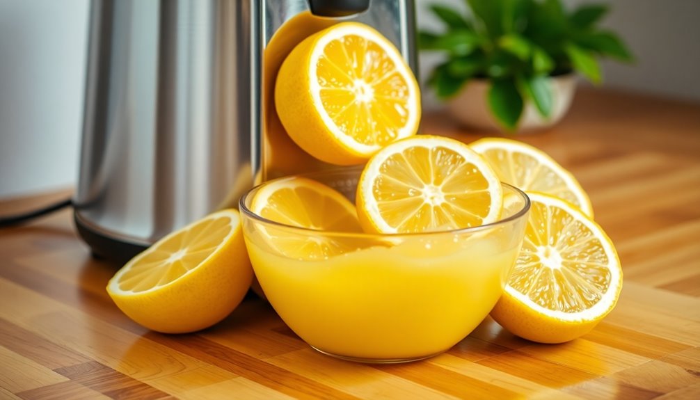 juicing lemons with machine