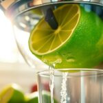 juicing lime with electric juicer