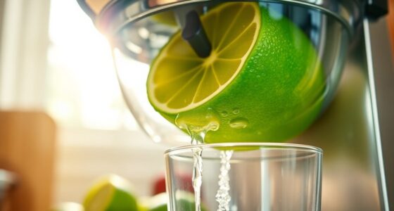 juicing lime with electric juicer