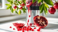 juicing pomegranate using a juicer