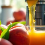 juicing ripe fresh peaches