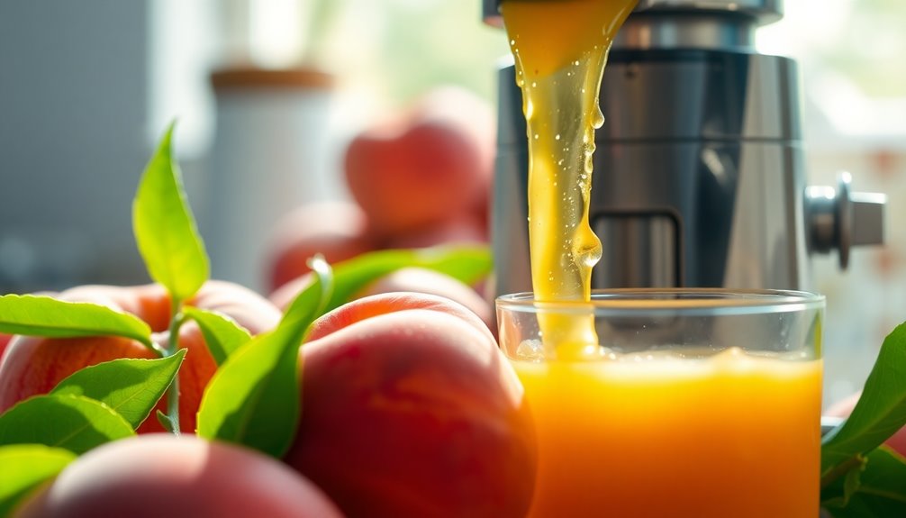 juicing ripe fresh peaches