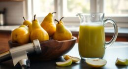 making fresh pear juice