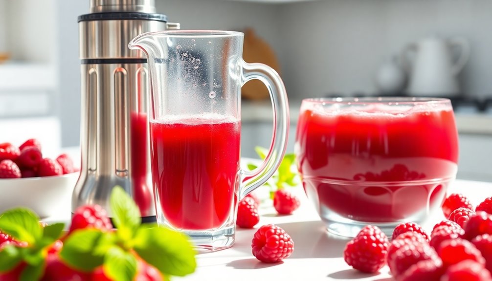 making raspberry juice recipe