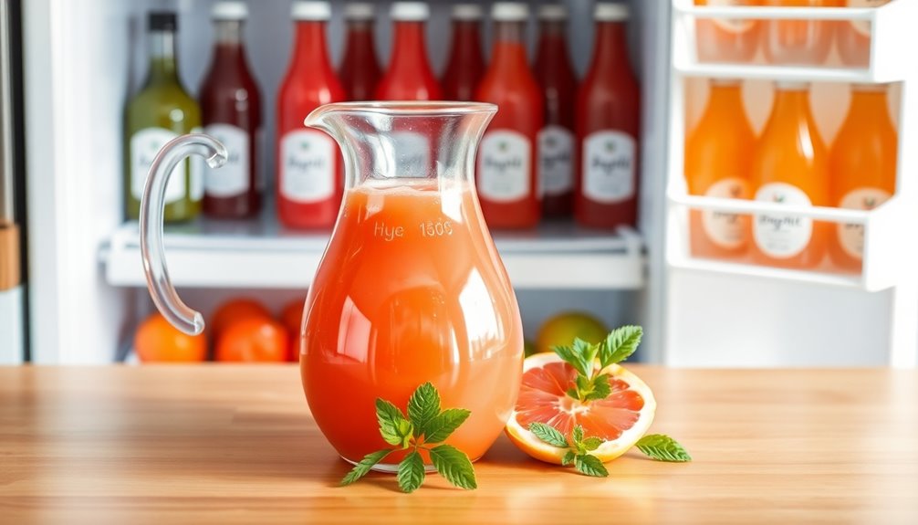 optimal grapefruit juice storage