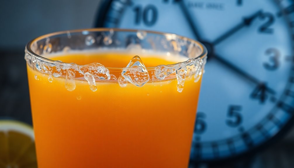 orange juice freezing time