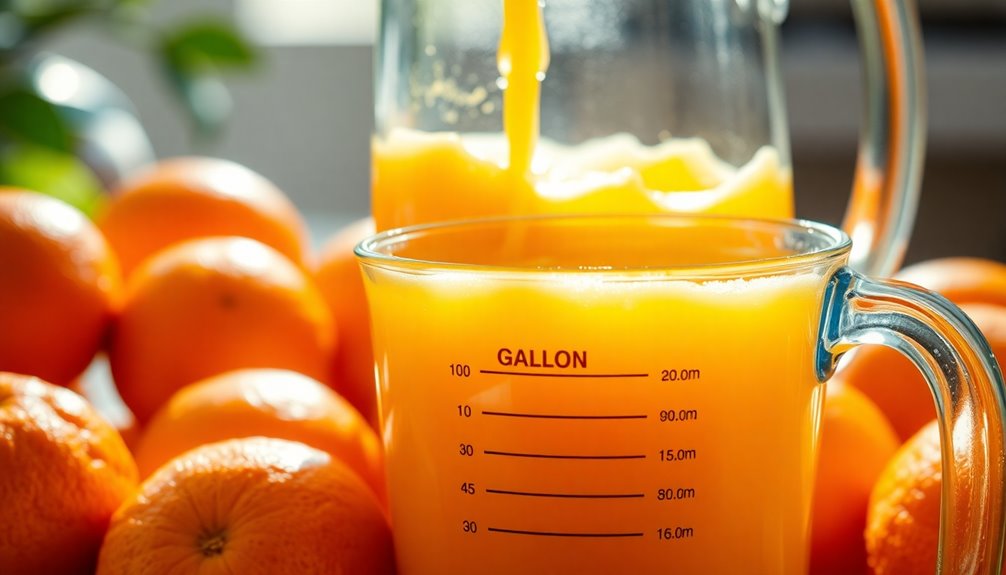 oranges required for gallon