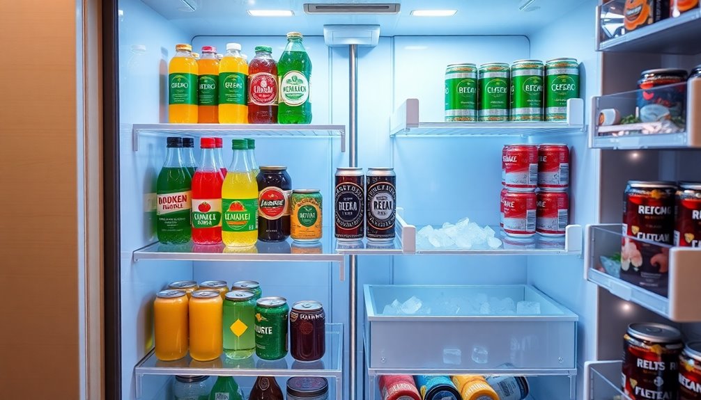 organize beverages in fridge