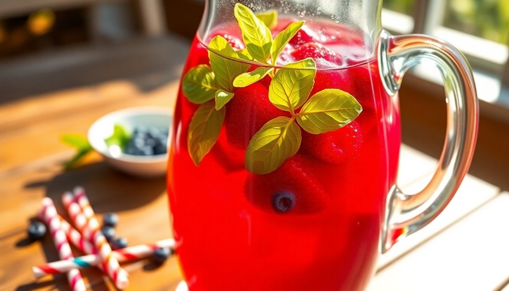 refreshing berry basil drink