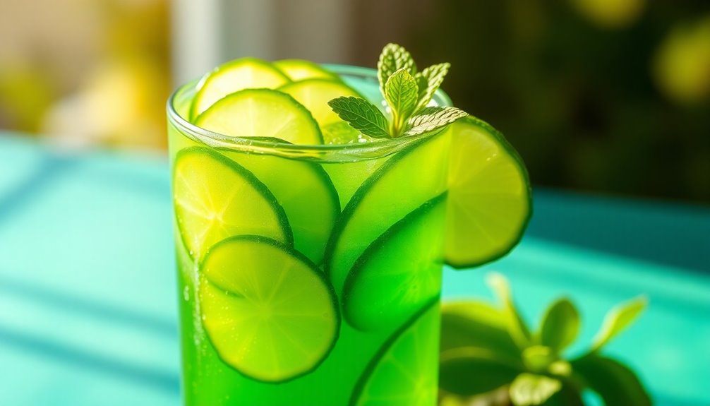 refreshing cucumber lime beverage