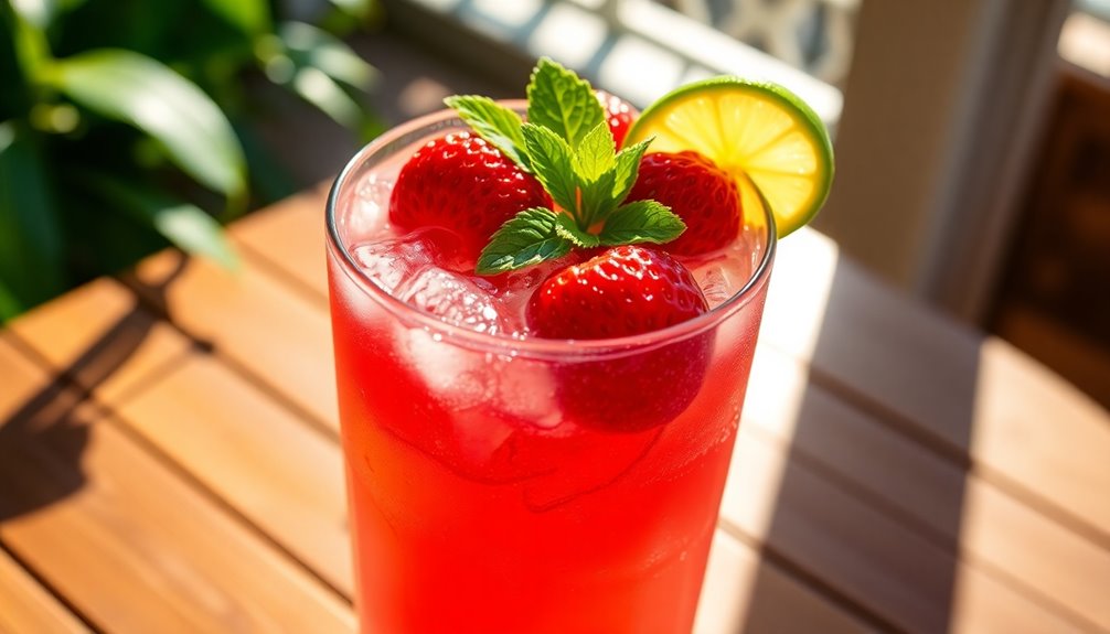 refreshing strawberry lime beverage