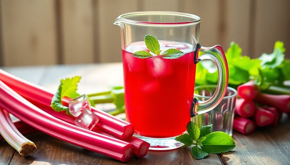 serve chilled rhubarb juice