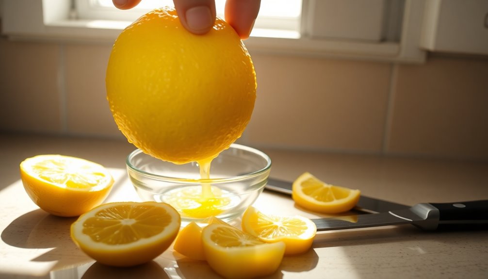 squeeze lemon for juice