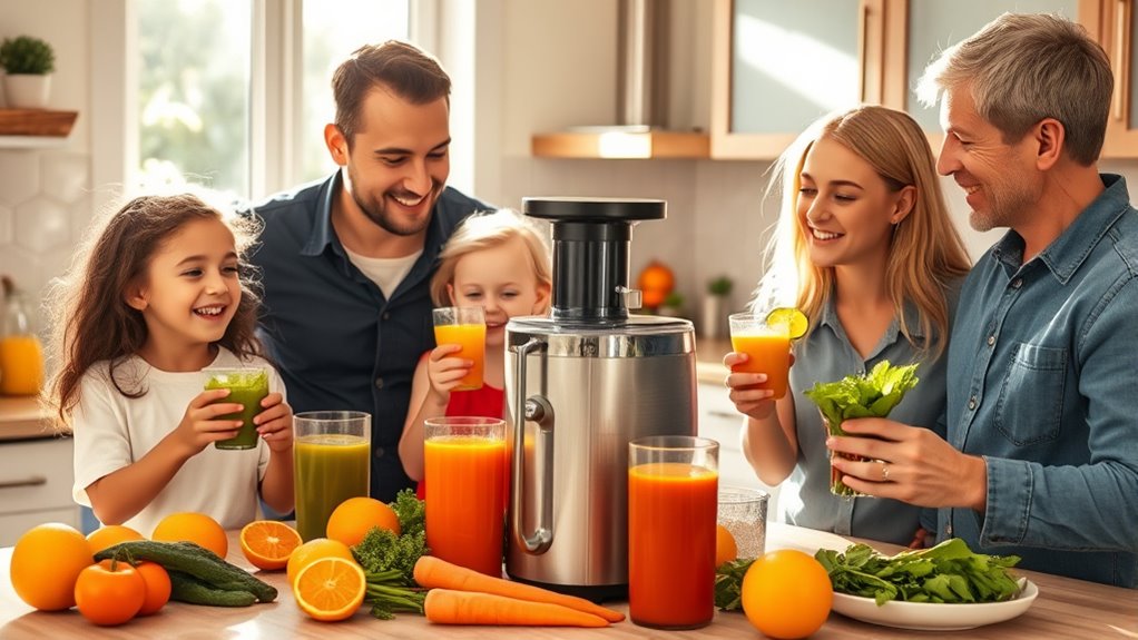 juicing together as family