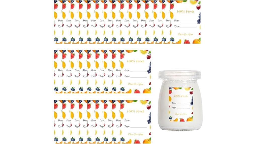 100 self adhesive jar labels