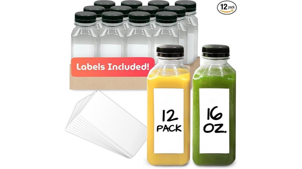 12 pack square plastic bottles