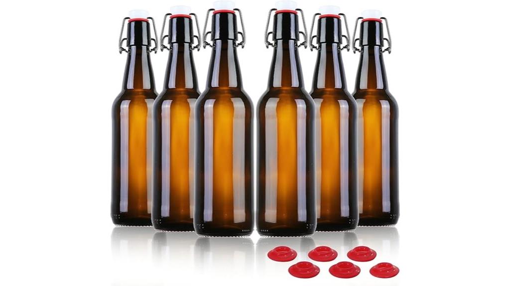 amber glass beer bottles