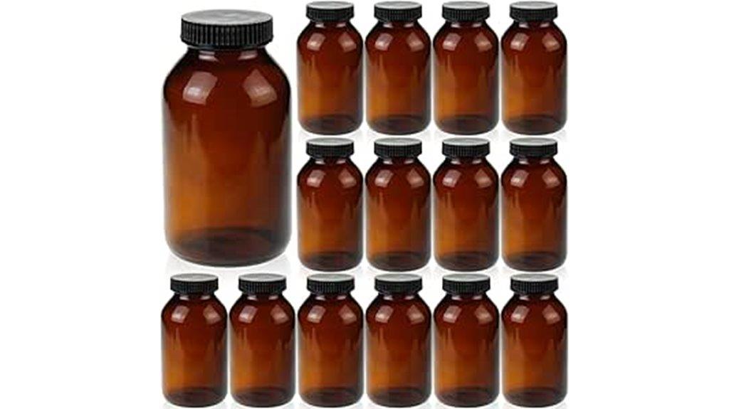 amber glass bottle pack
