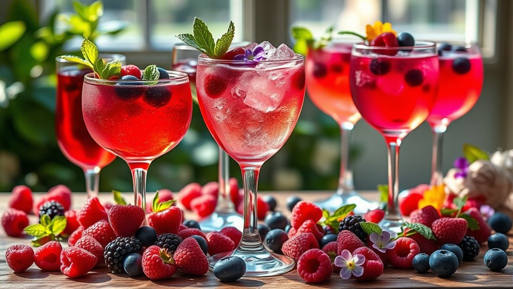 berry infused colorful summer drinks