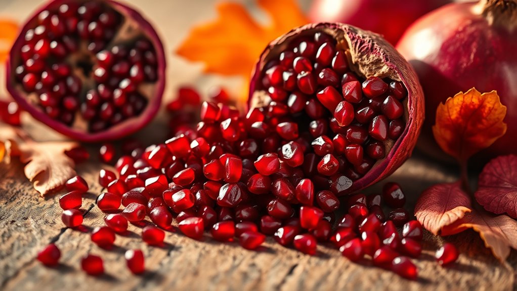 bright autumn pomegranate decor