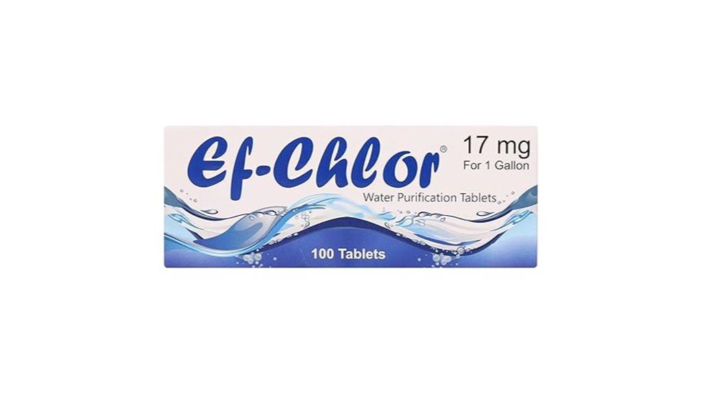 chlorine water purification tablets