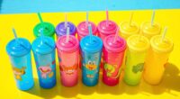 colorful kids juice cups