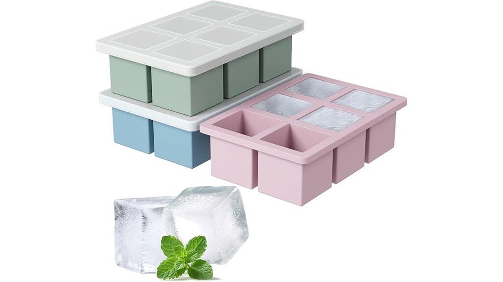 colorful silicone ice trays