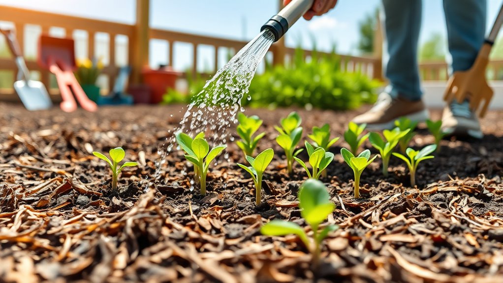 deep watering with mulch