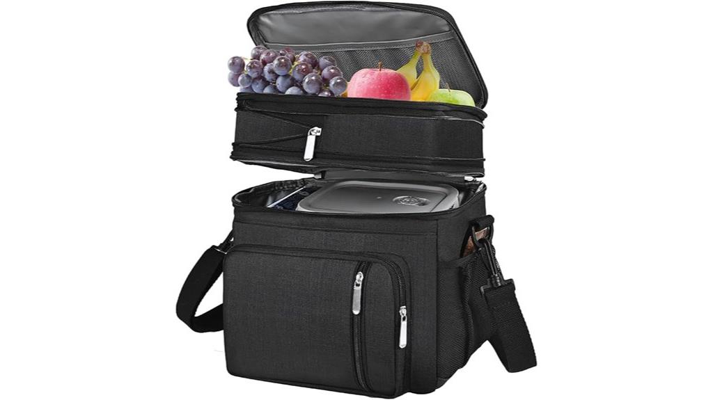 double layer insulated lunch bag