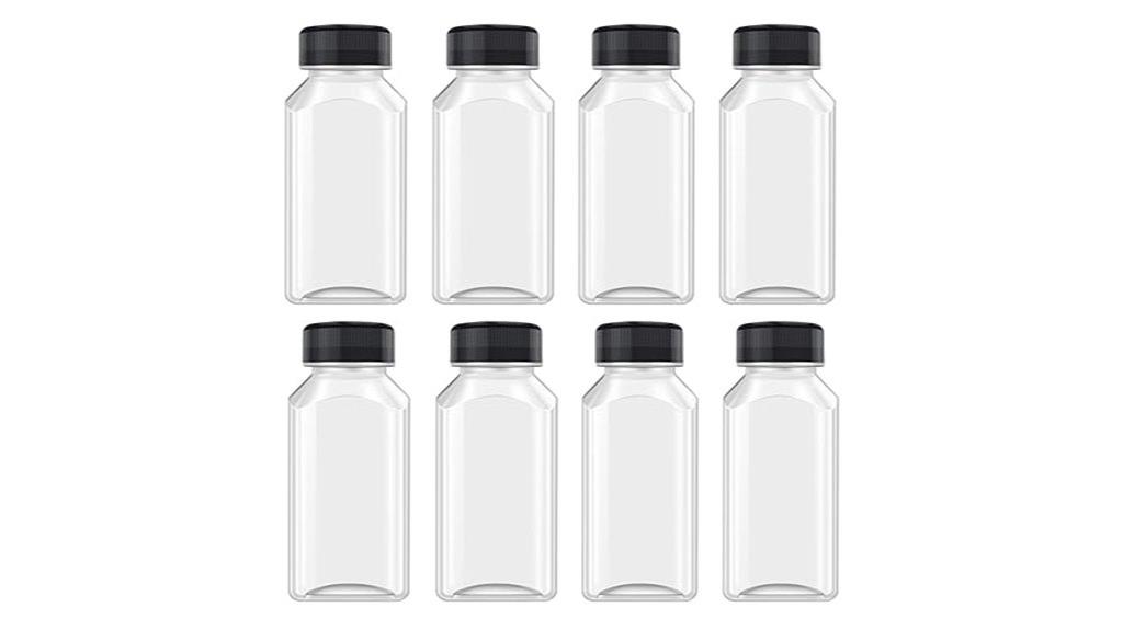 eight ounce juice bottles