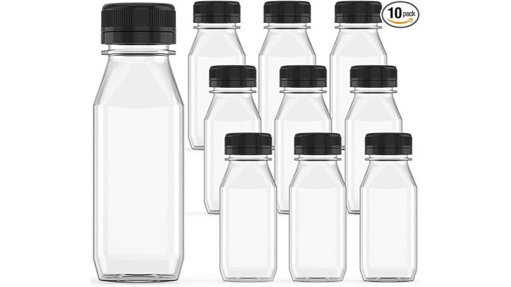 eight ounce plastic juice bottles